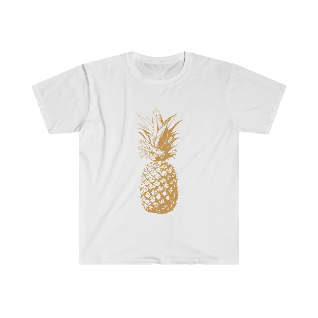 Gold Pineapple Beach Bum Aesthetic Shirt | Hawaiian Gift | Unisex Soft Style T-Shirt