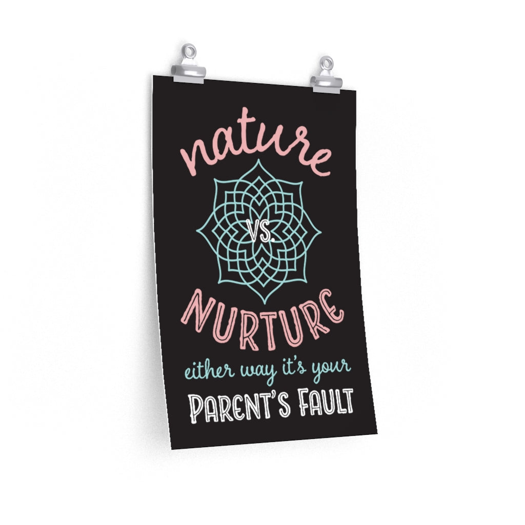 Nature Vs Nurture Funny Psychology Wall Art | Psychologist College Gift | Premium Matte Art Print Home Decor