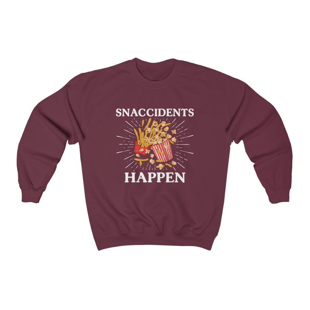 Snaccidents Happen Anti Diet Junk Food Shirt | Funny Game Day Shirt  | Unisex Crewneck Sweatshirt