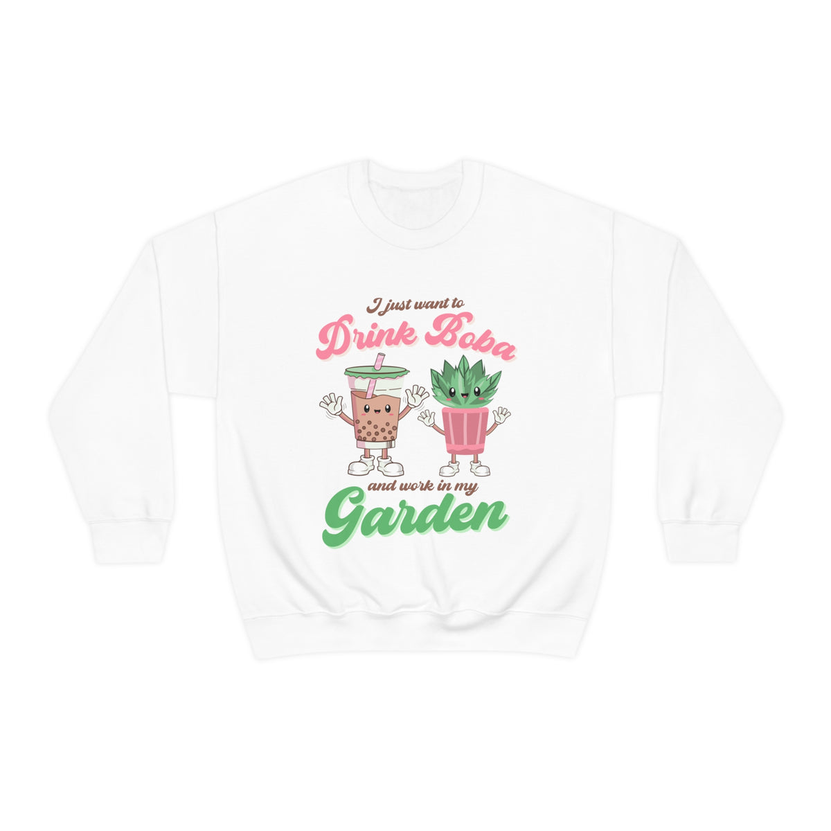 Bubble Tea Shirt | Boba Tea Retro Shirt | Plant Mom Shirt | Garden Gift | Unisex Crewneck Sweatshirt