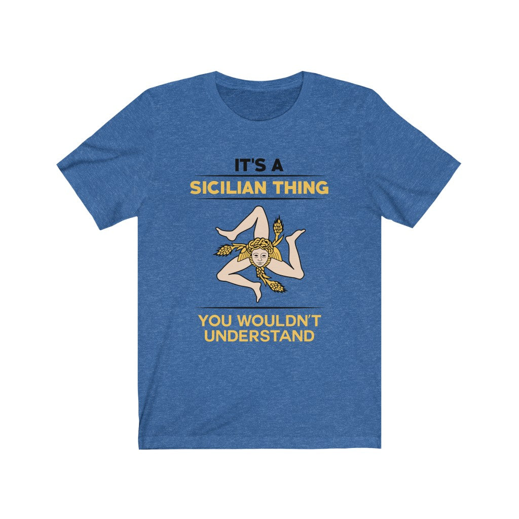 Sicily Italy Coat of Arms Shirt | Sicilian World Travel Gift | Bella Canvas Unisex Jersey T-shirt
