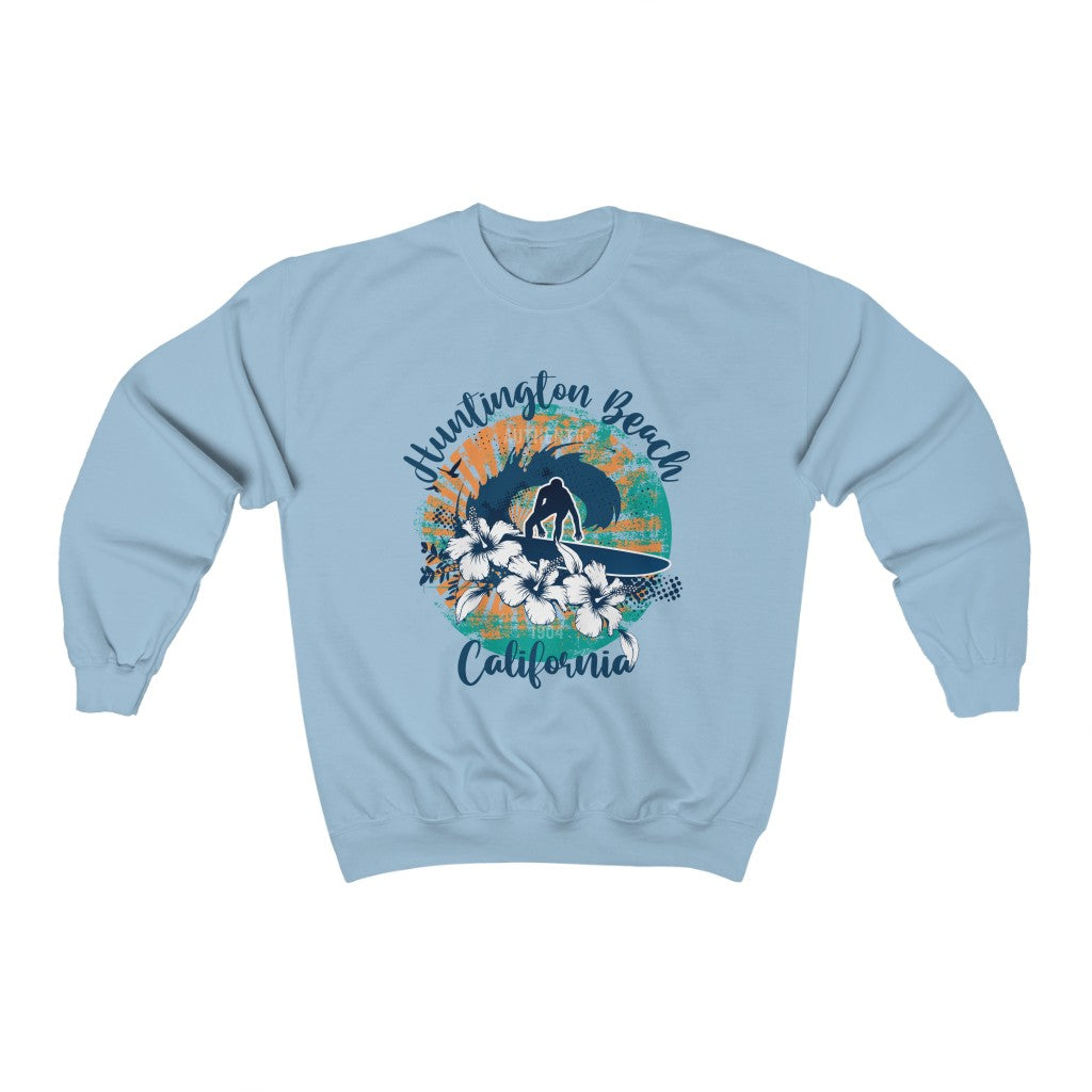 Huntington Beach Beach Bum Surfer Shirt | Beach Gift | Unisex Crewneck Sweatshirt