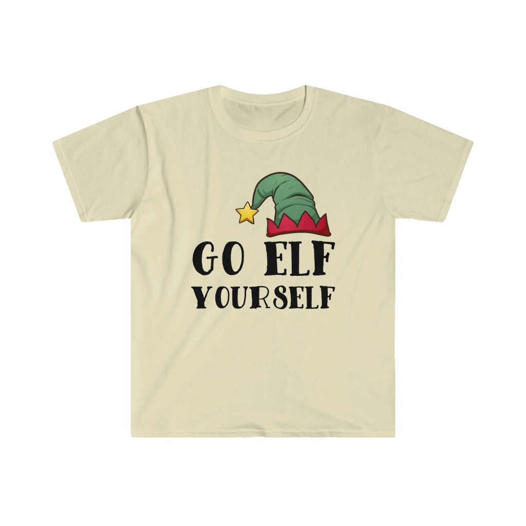 Go Elf Yourself Funny Christmas Elf Shirt | Mature Christmas Gift | Unisex Soft Style T-Shirt