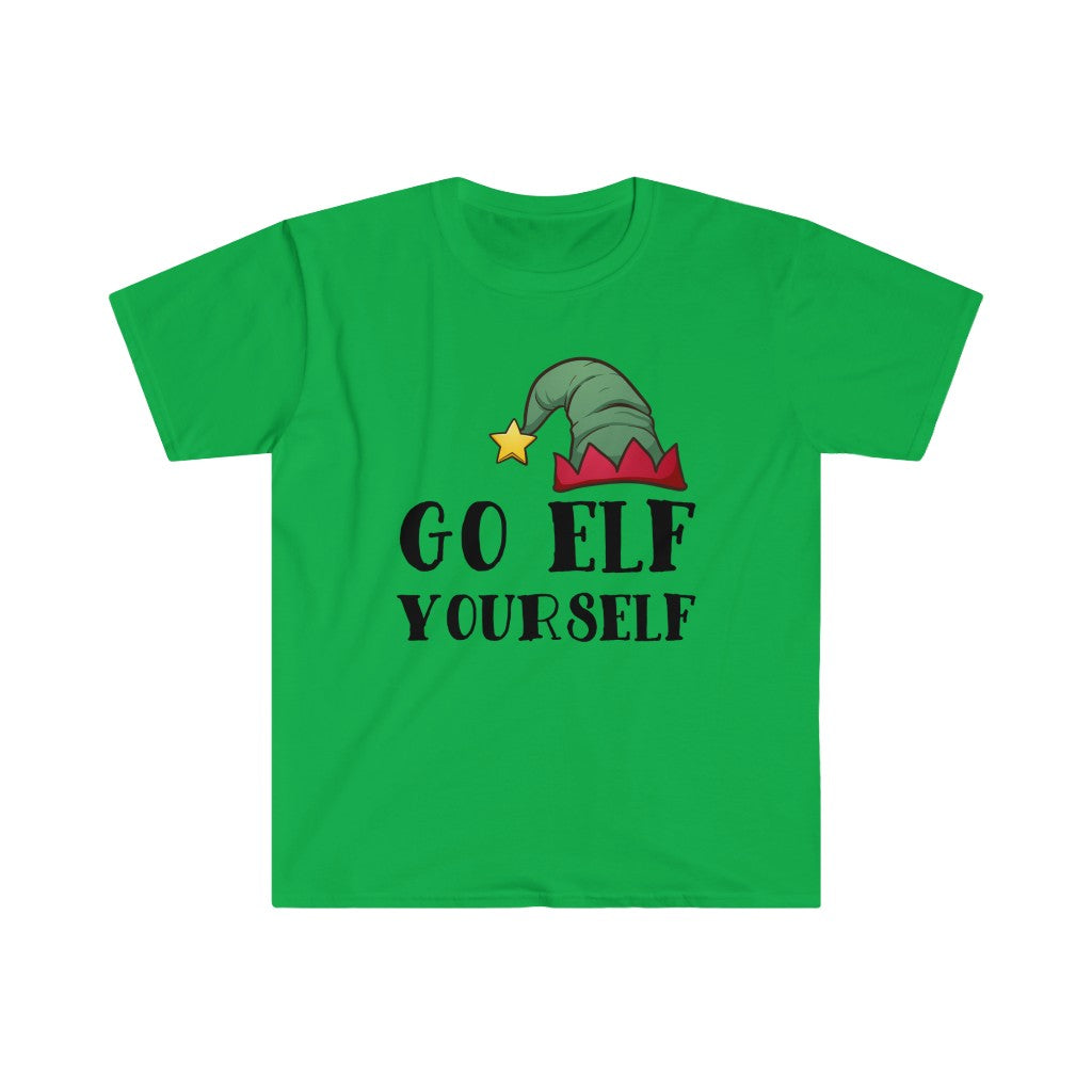 Go Elf Yourself Funny Christmas Elf Shirt | Mature Christmas Gift | Unisex Soft Style T-Shirt