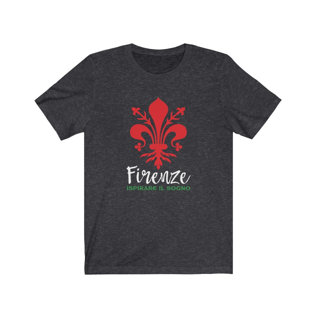 Florence Italy Fleur de Lis Shirt | Firenze Italia Italian Gift | Bella Canvas Unisex Jersey T-shirt