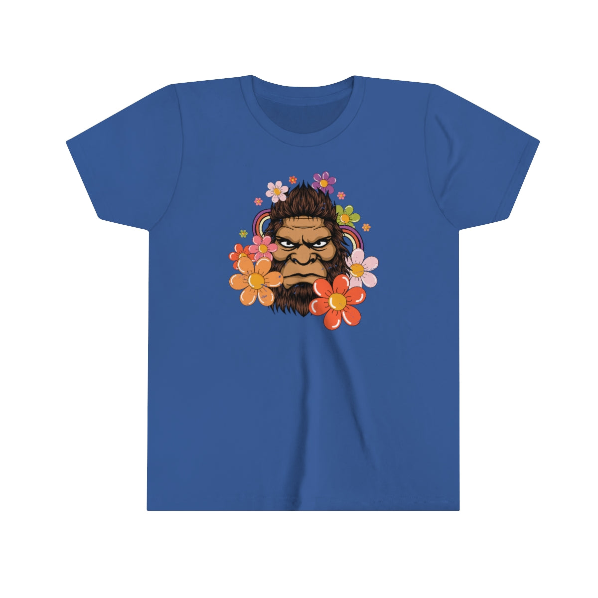 Retro 70s Floral Bigfoot Shirt | Funny Flower Power Shirt | Youth Jersey T-shirt