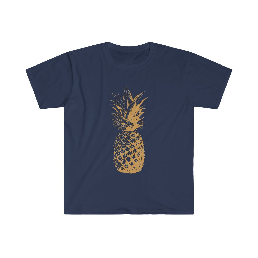Gold Pineapple Beach Bum Aesthetic Shirt | Hawaiian Gift | Unisex Soft Style T-Shirt