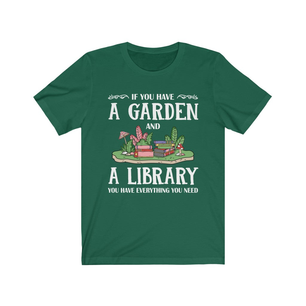 Garden & Library Bookworm Book Shirt | Book Lover Gift | Bella Canvas Unisex Jersey T-shirt