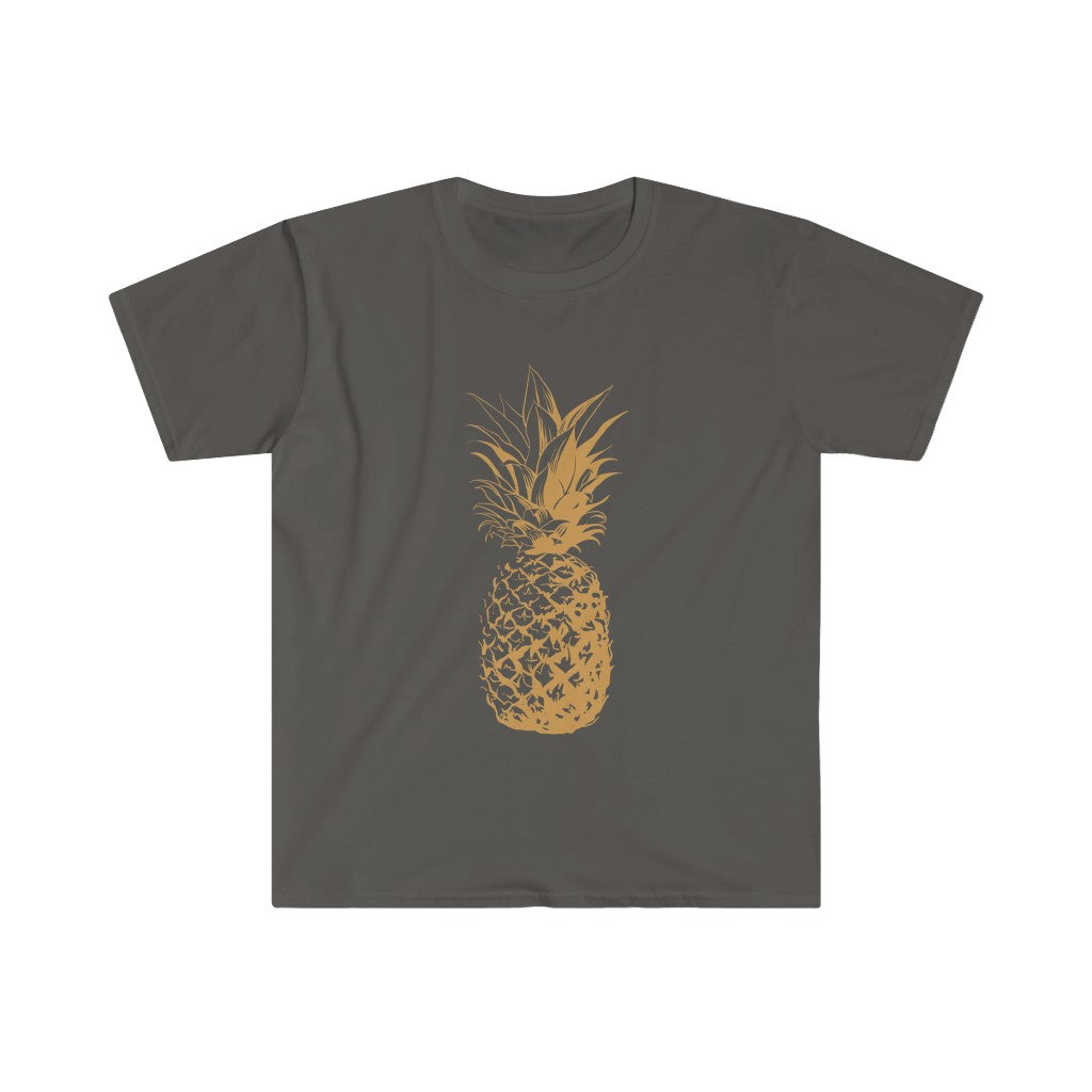 Gold Pineapple Beach Bum Aesthetic Shirt | Hawaiian Gift | Unisex Soft Style T-Shirt