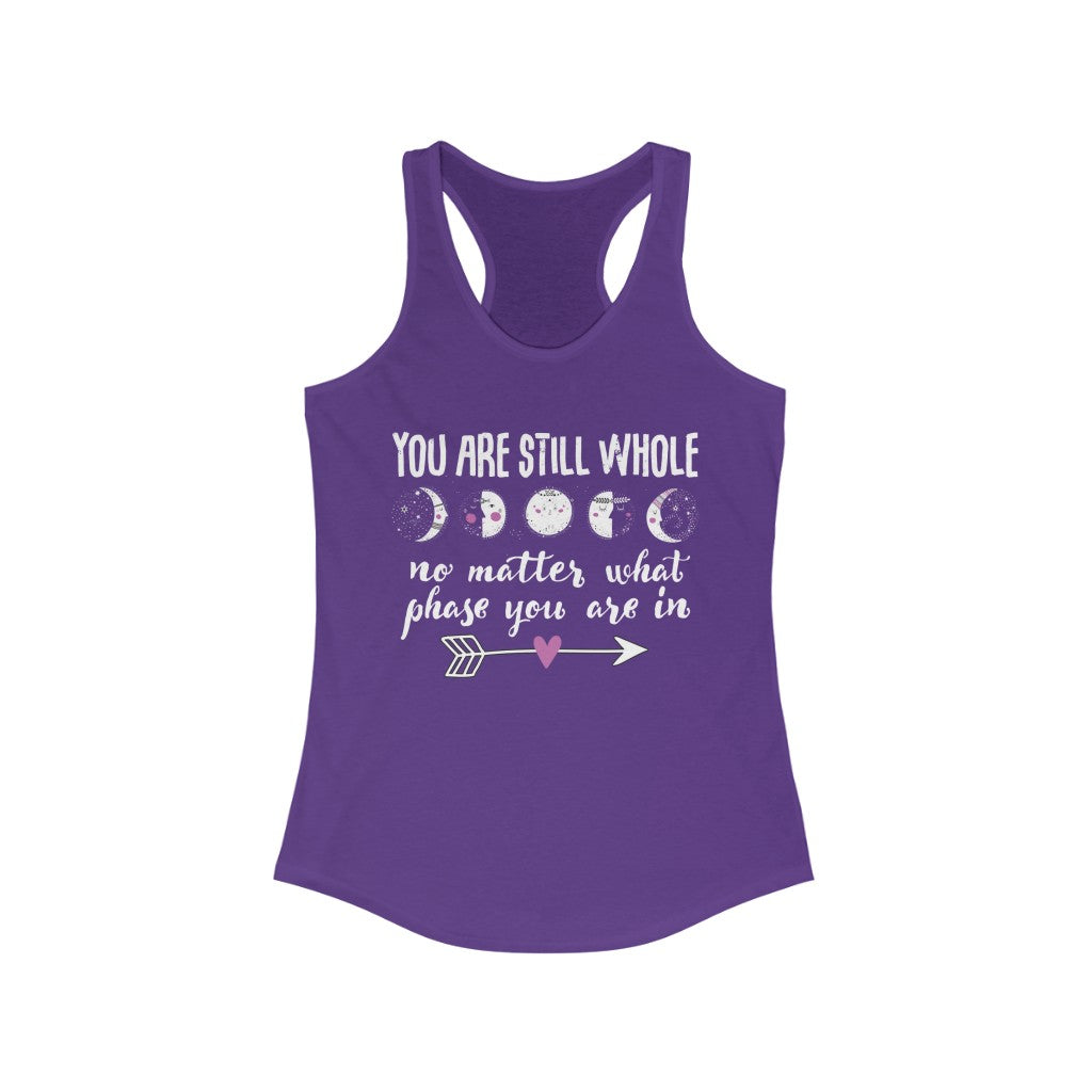 Still Whole Moon Phases Aesthetic Shirt | School Counselor Teacher Gift | Women's Slim-fit Racerback Tank Top