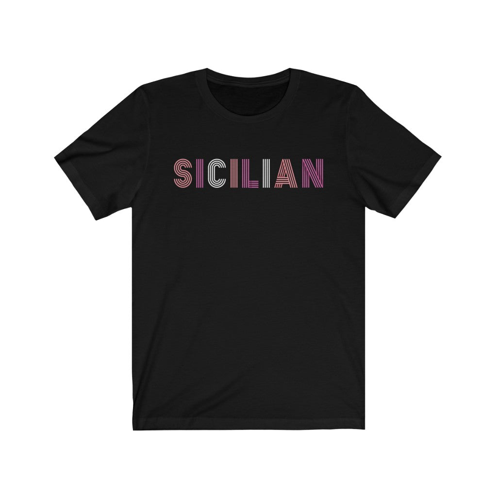 Sicilian Italian Heritage T-shirt | Sicily World Travel Gift | Unisex Jersey T-shirt