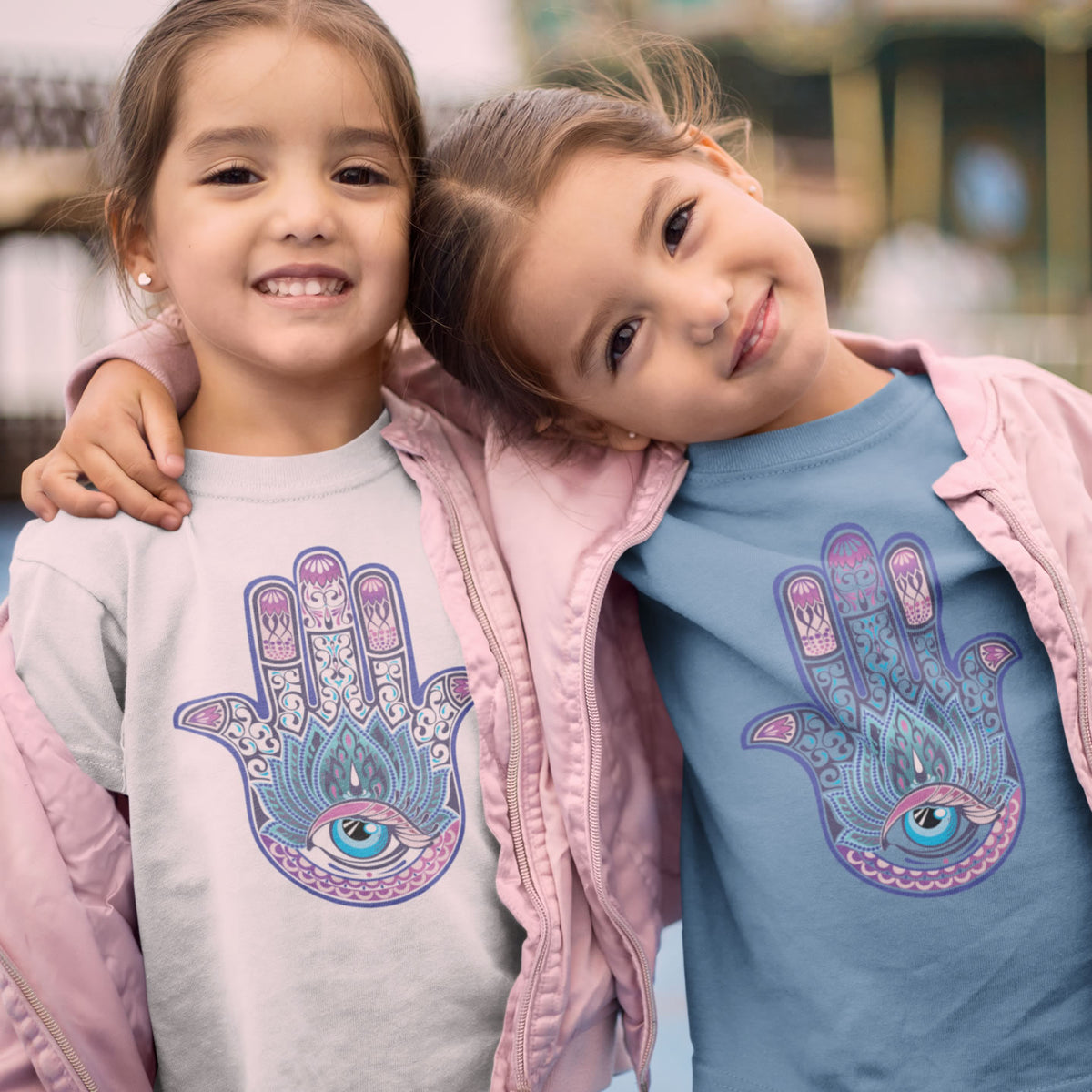 Hand of Fatima Evil Eye Muslim Hamsa Shirt | Protection Amulet Gift | Youth Fine Jersey Tee