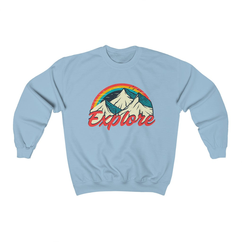 Explore Retro Hiking Camping Shirt | Unisex Crewneck Sweatshirt