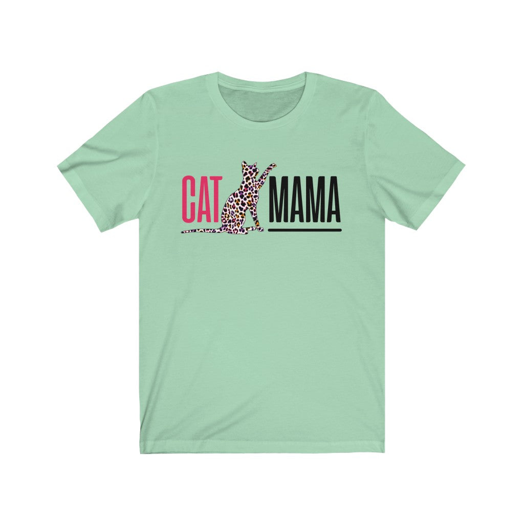 Cat Mama Leopard Print Mom Gift shirt | Mother's Day Gift | Bella Canvas Unisex Jersey T-shirt