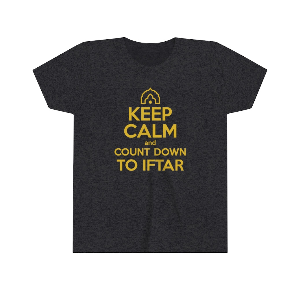 Keep Calm Iftar Muslim Gift Ramadan Shirt | Countdown to Iftar Gift | Youth Jersey T-shirt