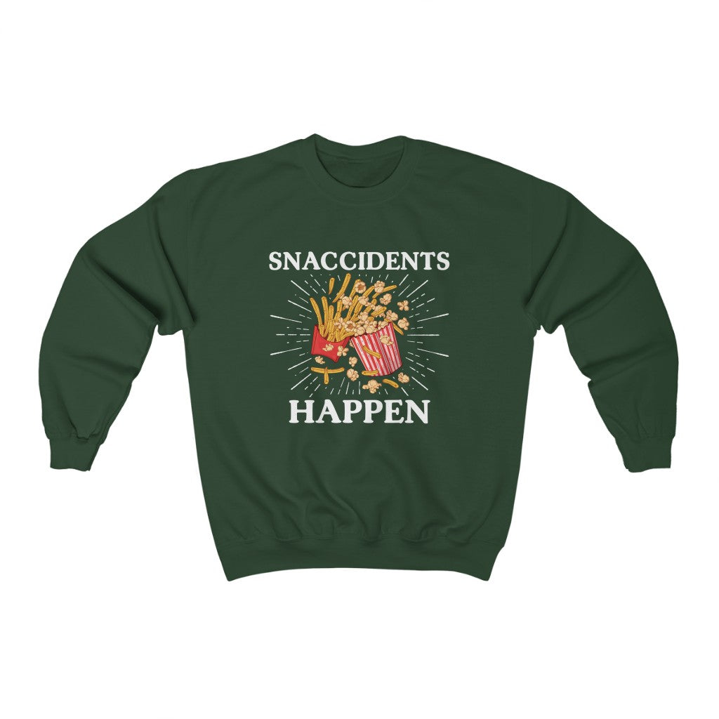 Snaccidents Happen Anti Diet Junk Food Shirt | Funny Game Day Shirt  | Unisex Crewneck Sweatshirt