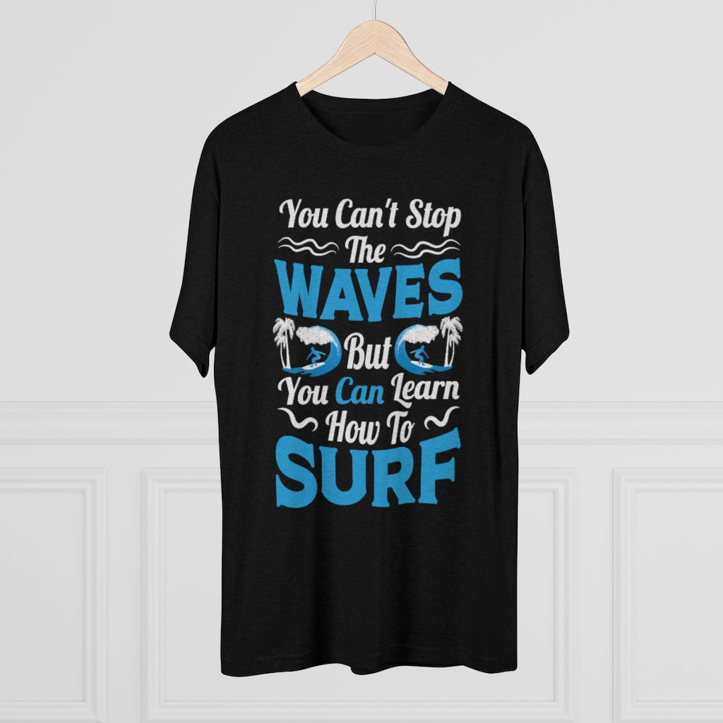 Can't Stop Waves School Psychologist Shirt | Mindfulness Gift | Men's Tri-blend T-shirt