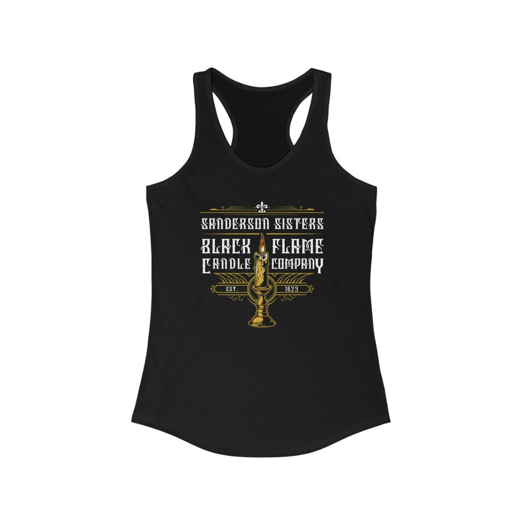 Sanderson Sisters Hocus Pocus Black Flame Shirt | Witch Gift Graphic Tees | Women's Slim-fit Racerback Tank Top