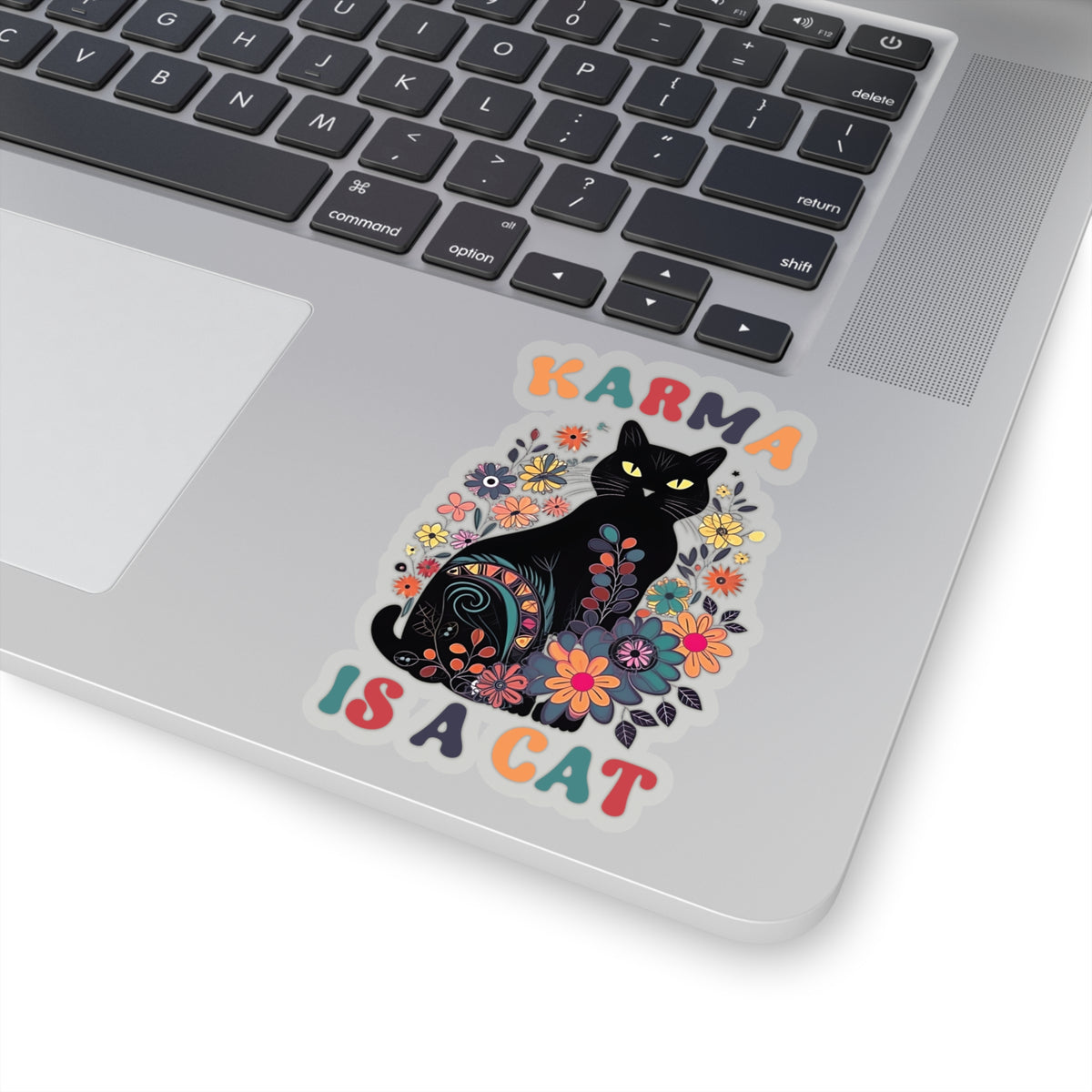 Karma Is a Cat Vinyl Sticker | Funny Cat Sticker | Karma Sticker | Mystical Sticker | Black Cat Lover Gift | Kiss-Cut Stickers