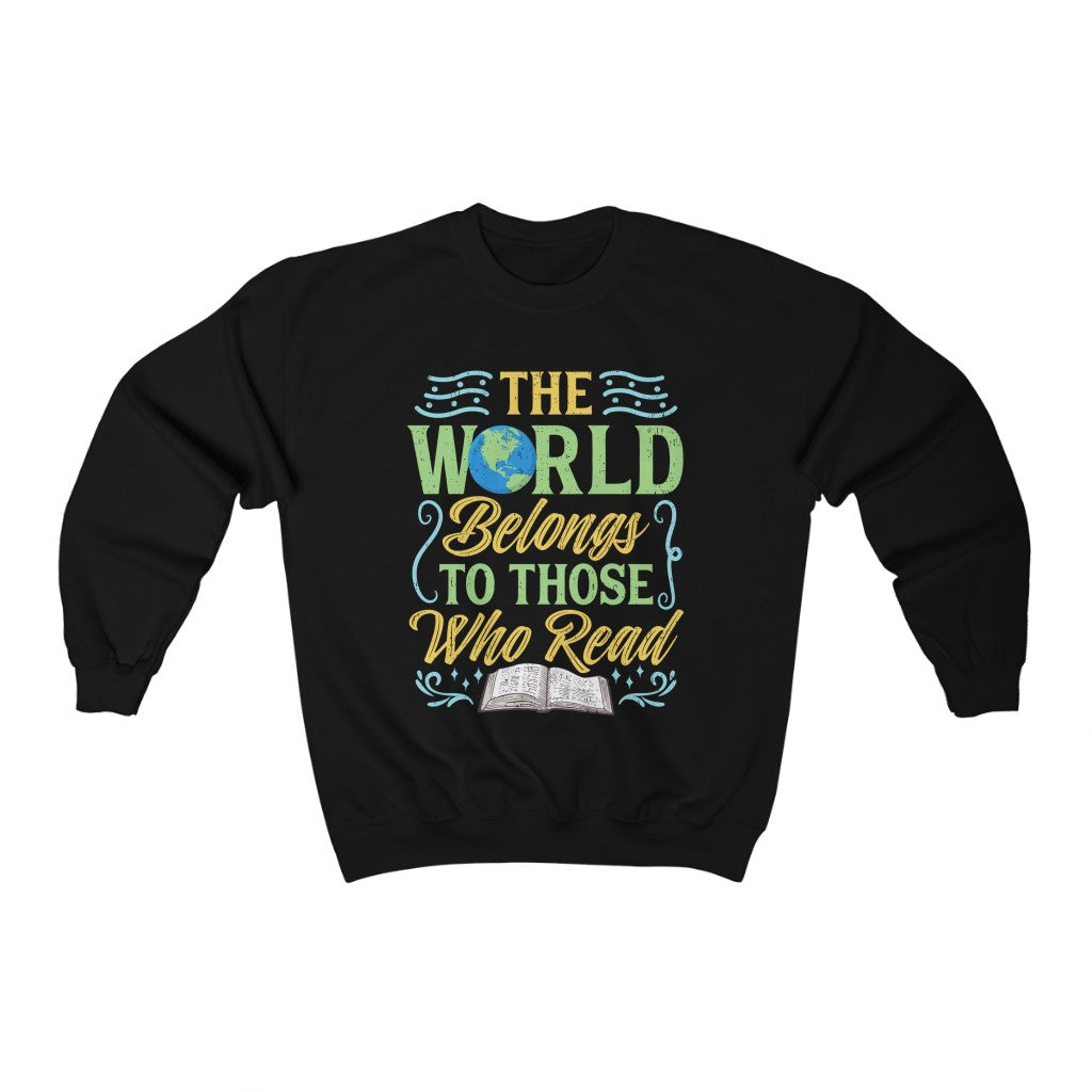 World Reading Book Lover Bookish Shirt | Bibliophile Gift | Unisex Crewneck Sweatshirt