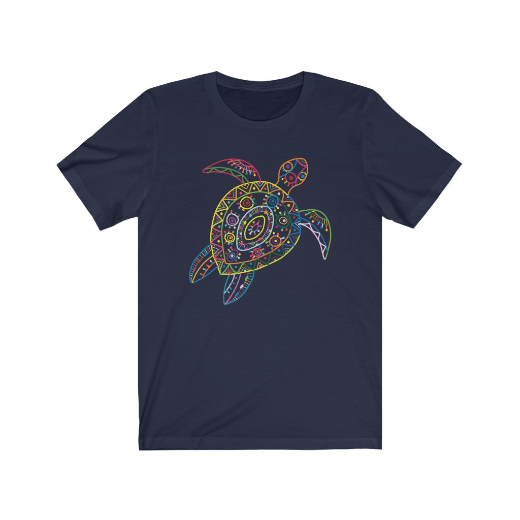 Sea Turtle Line Drawing Beach Bum Shirt | Ocean Lover Graphic Tees | Unisex Jersey T-shirt