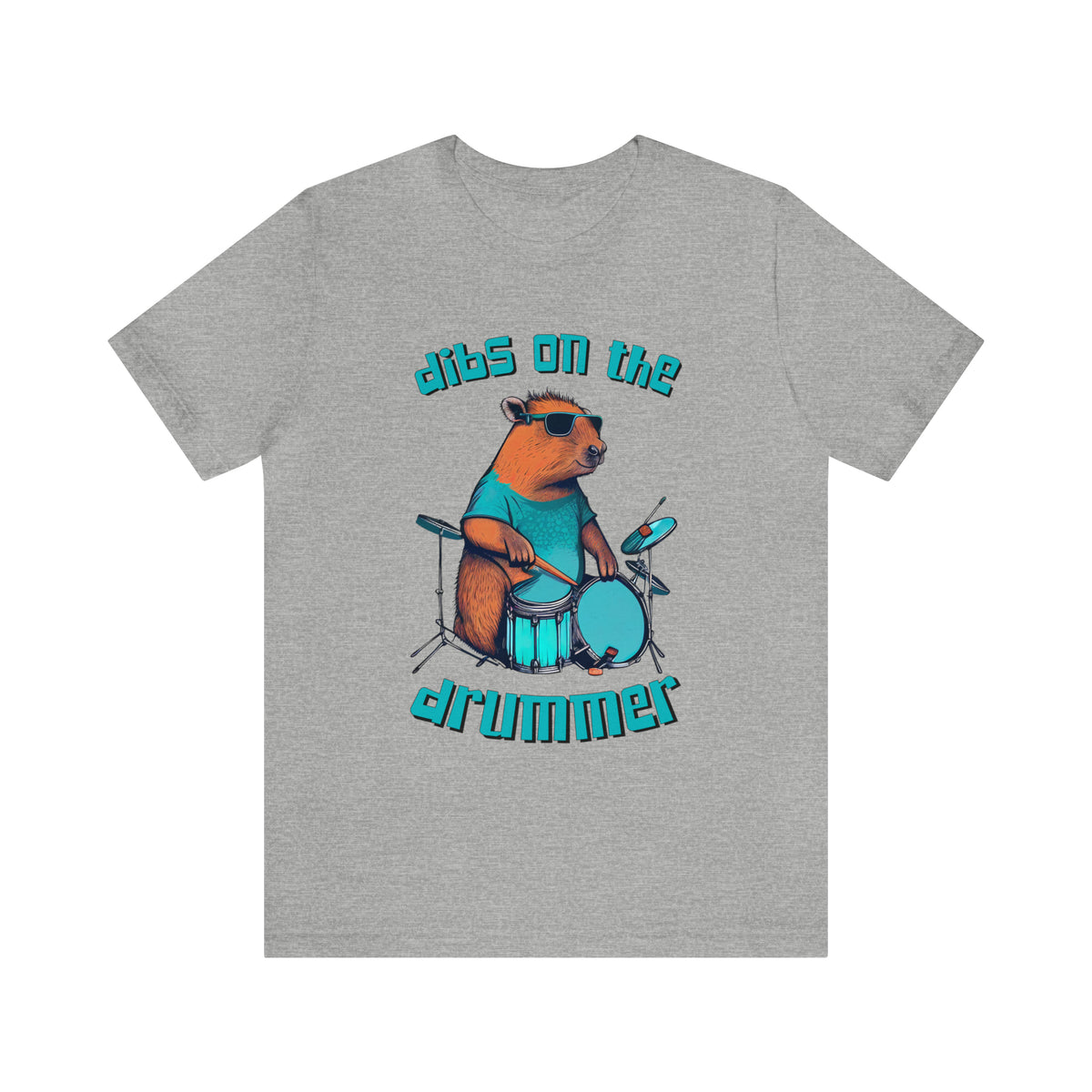 Dibs On The Drummer Capybara Shirt | Capybara Lover Gift For Her | Drummer Gift | Unisex Jersey T-shirt