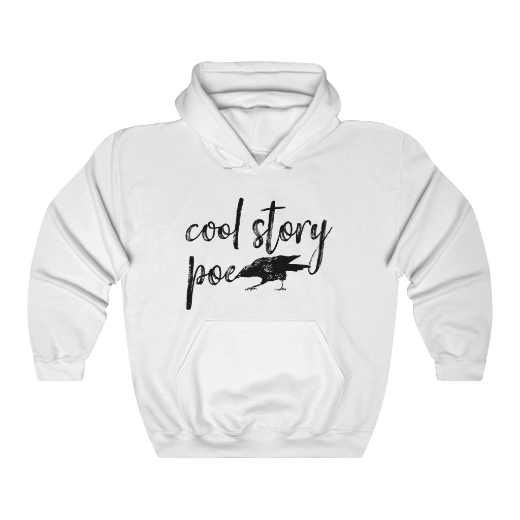 Cool Story Edgar Allan Poe Book Worm Shirt | Raven Book Lover | Unisex Hooded Sweatshirt