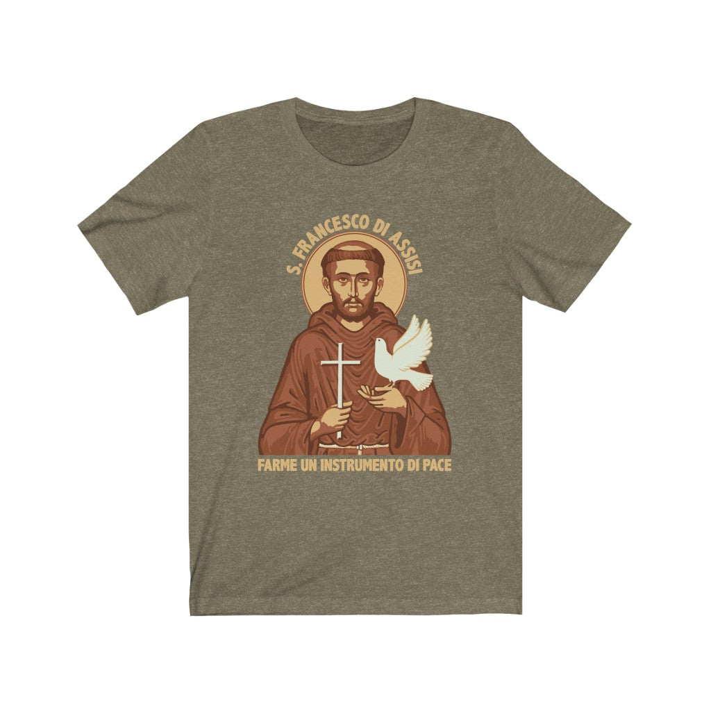 St Francis of Assisi Prayer T-shirt | Saint Francis Catholic Gift | Bella Canvas Unisex Jersey T-shirt