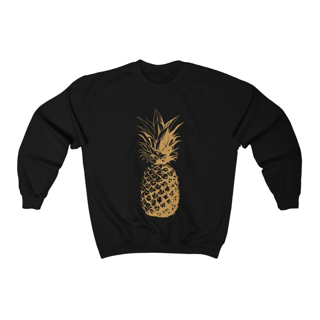Gold Pineapple Beach Bum Aesthetic Shirt | Hawaiian Gift | Unisex Crewneck Sweatshirt