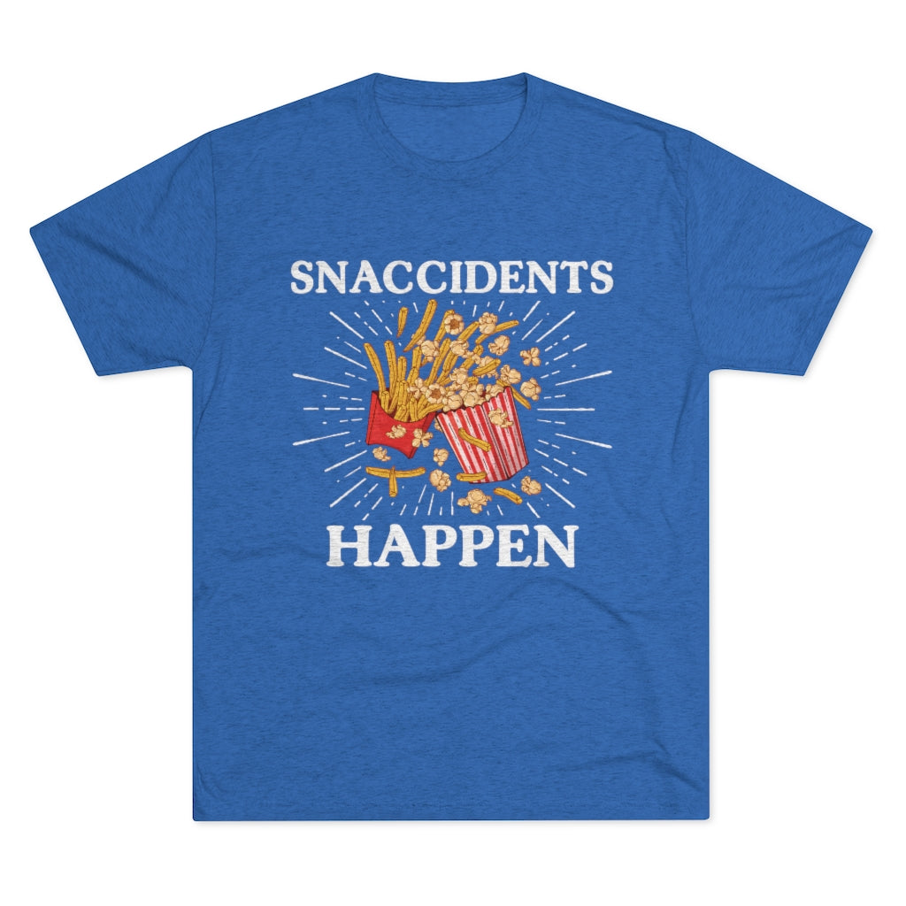 Snaccidents Happen Anti Diet Junk Food Shirt | Funny Game Day Shirt | Men's  Tri-blend T-shirt