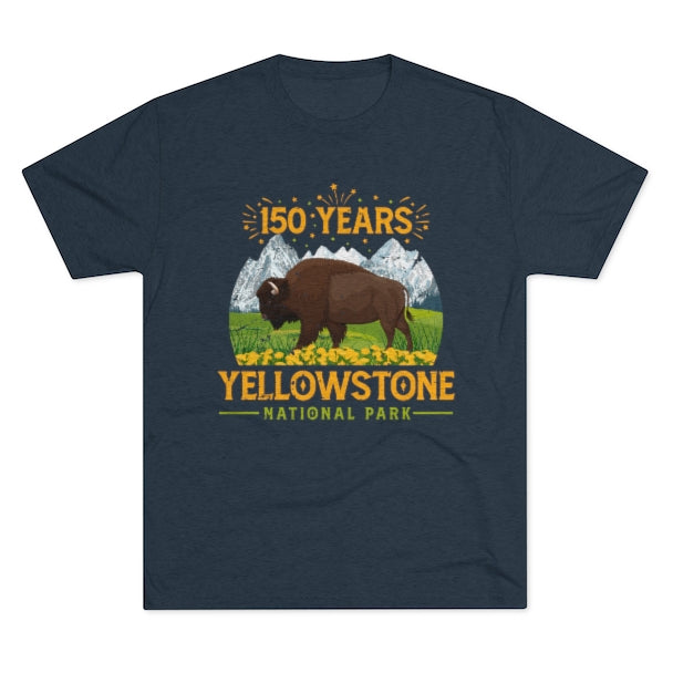 Yellowstone National Park Camping Shirt |Yellowstone 150th Anniversary Gift | Men's  Tri-blend T-shirt