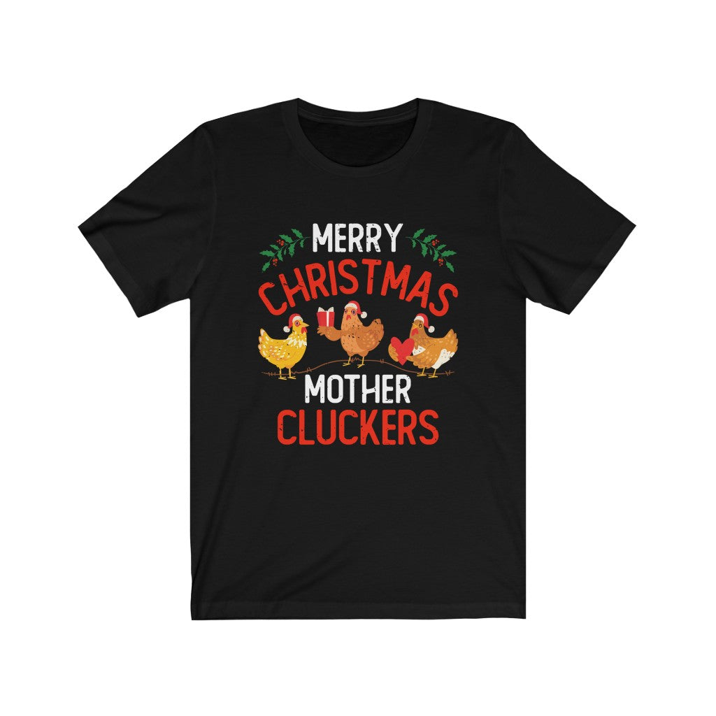 Funny Merry Christmas Chicken Shirt | Chicken Farmer Gift | Bella Canvas Unisex Jersey T-shirt