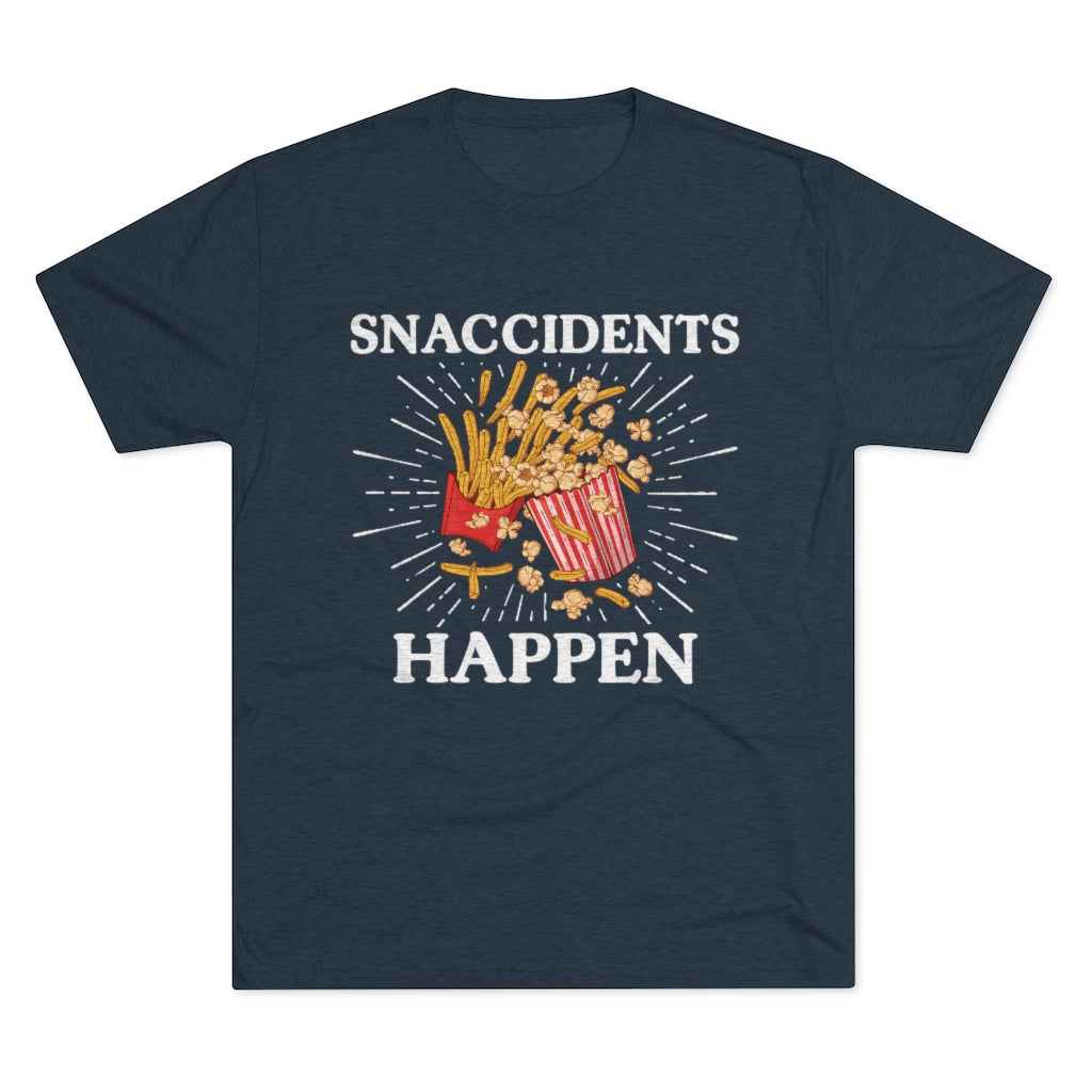 Snaccidents Happen Anti Diet Junk Food Shirt | Funny Game Day Shirt | Men's  Tri-blend T-shirt