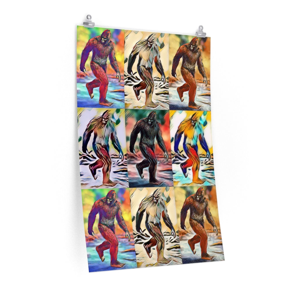 Bigfoot Sasquatch Pop Art Print Wall Decor | Big Foot Pop Culture Gift | Premium Matte Poster