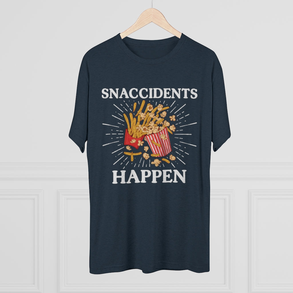 Snaccidents Happen Anti Diet Junk Food Shirt | Funny Game Day Shirt | Men's  Tri-blend T-shirt