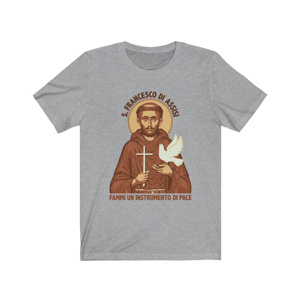 St Francis of Assisi Prayer T-shirt | Saint Francis Catholic Gift | Bella Canvas Unisex Jersey T-shirt