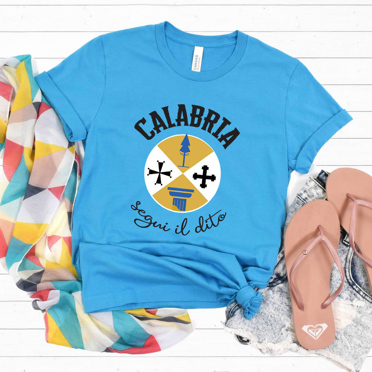 Calabria Italy Coat of Arms T-shirt | Italian Travel Lover Gift | Bella Canvas Unisex Jersey T-shirt