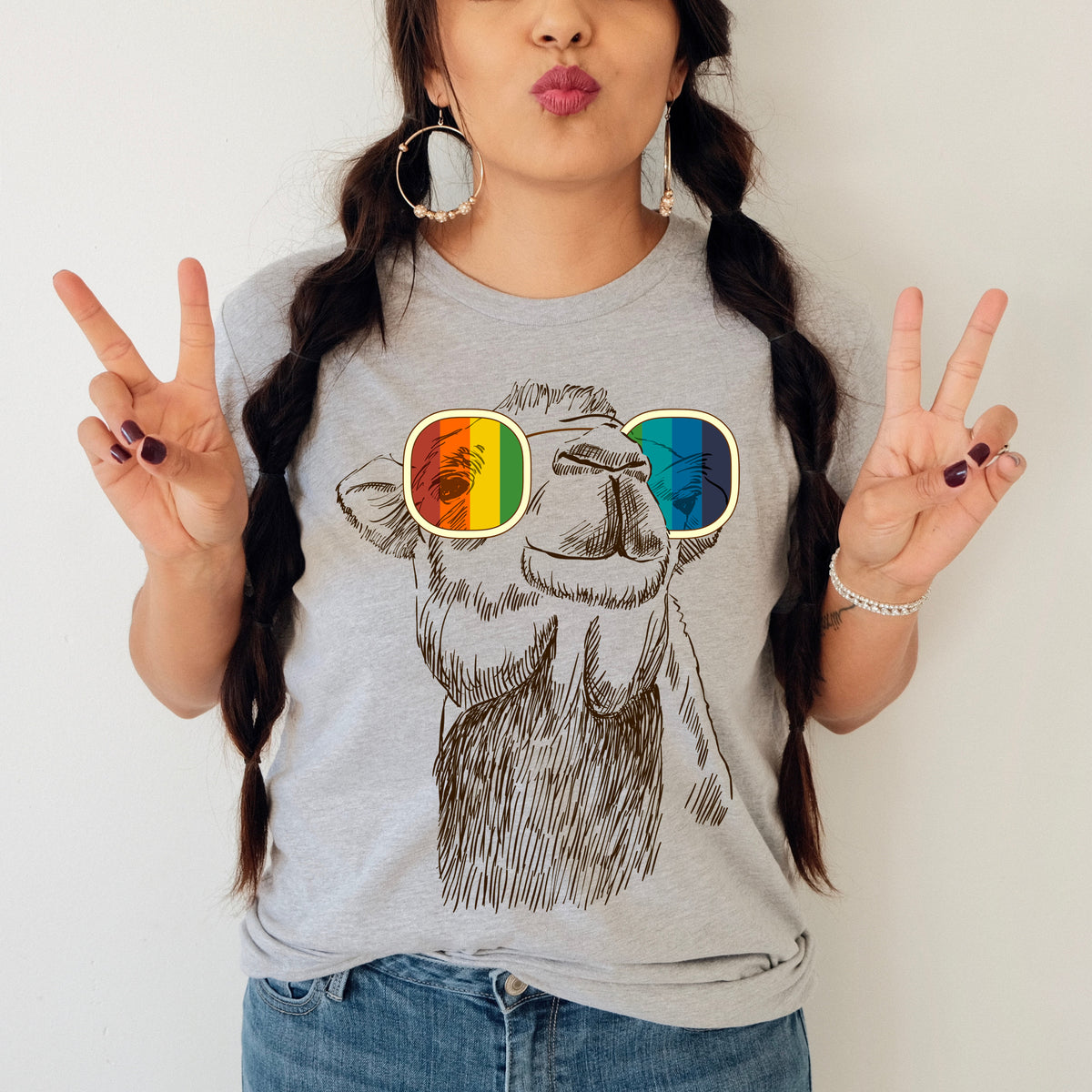 Camel Retro Rainbow Funny Aesthetic Shirt | Joe Cool Gifts | Unisex Jersey T-shirt