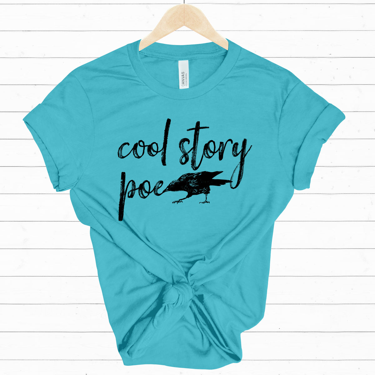 Cool Story Edgar Allan Poe Book Worm Shirt | Raven Book Lover Shirt | Unisex Jersey T-shirt