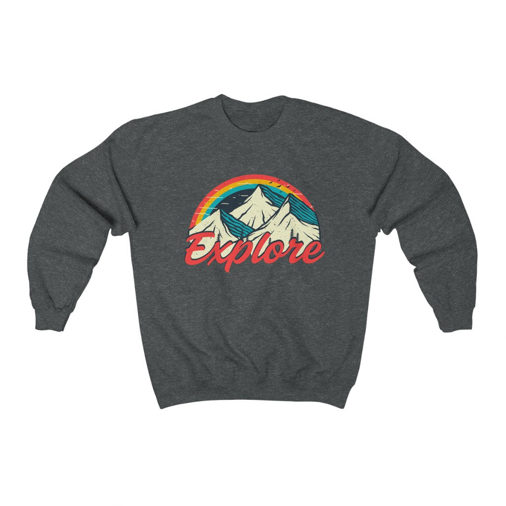 Explore Retro Hiking Camping Shirt | Unisex Crewneck Sweatshirt