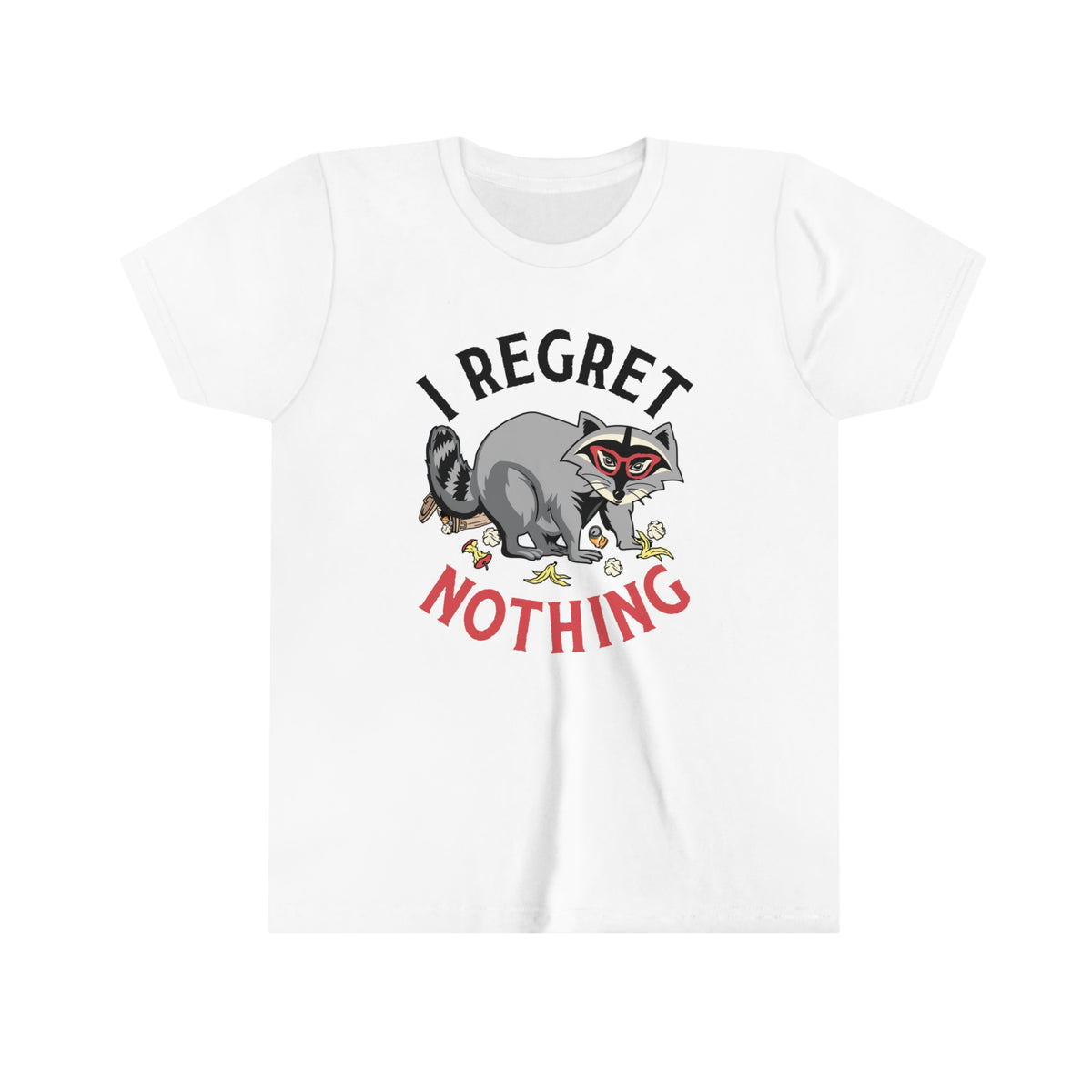 I Regret Nothing Funny Raccoon Shirt | Weird Gifts | Raccoon Gifts | Youth Jersey T-shirt