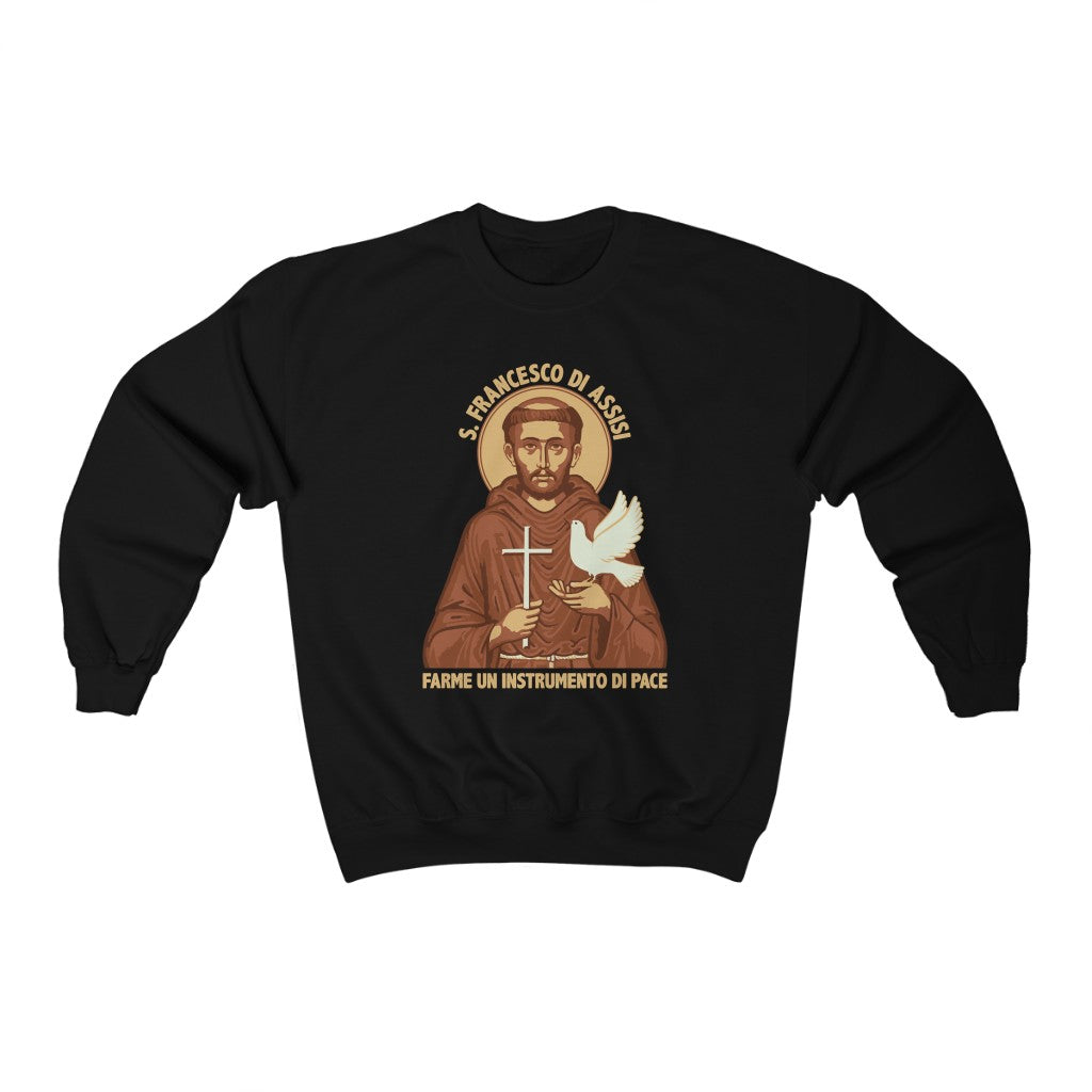 Saint Francis Catholic Peace Prayer Shirt | St Francis Italian Gift | Unisex Crewneck Sweatshirt