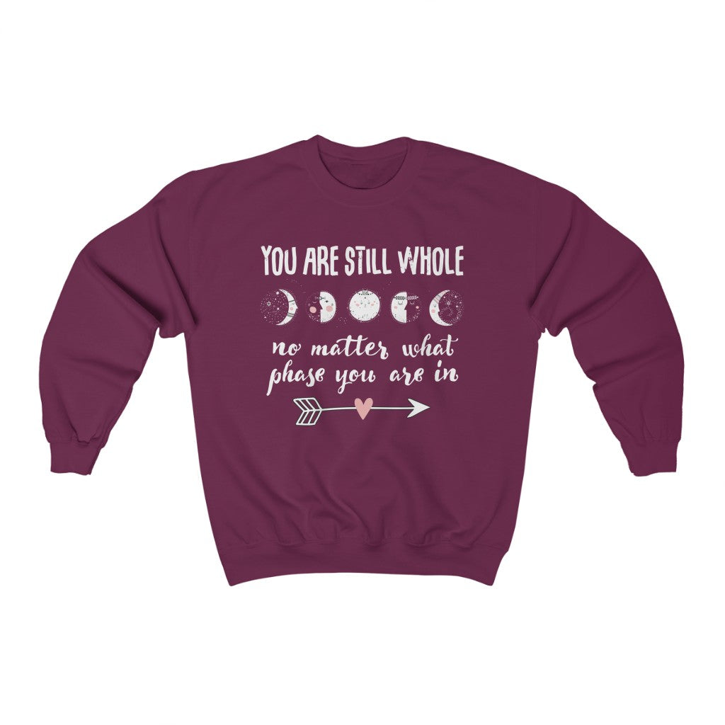 Still Whole Moon Phases Aesthetic Shirt | School Counselor Teacher Gift | Unisex Crewneck Sweatshirt