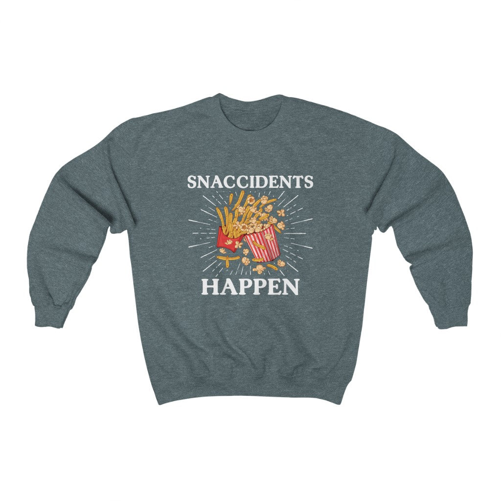 Snaccidents Happen Anti Diet Junk Food Shirt | Funny Game Day Shirt  | Unisex Crewneck Sweatshirt