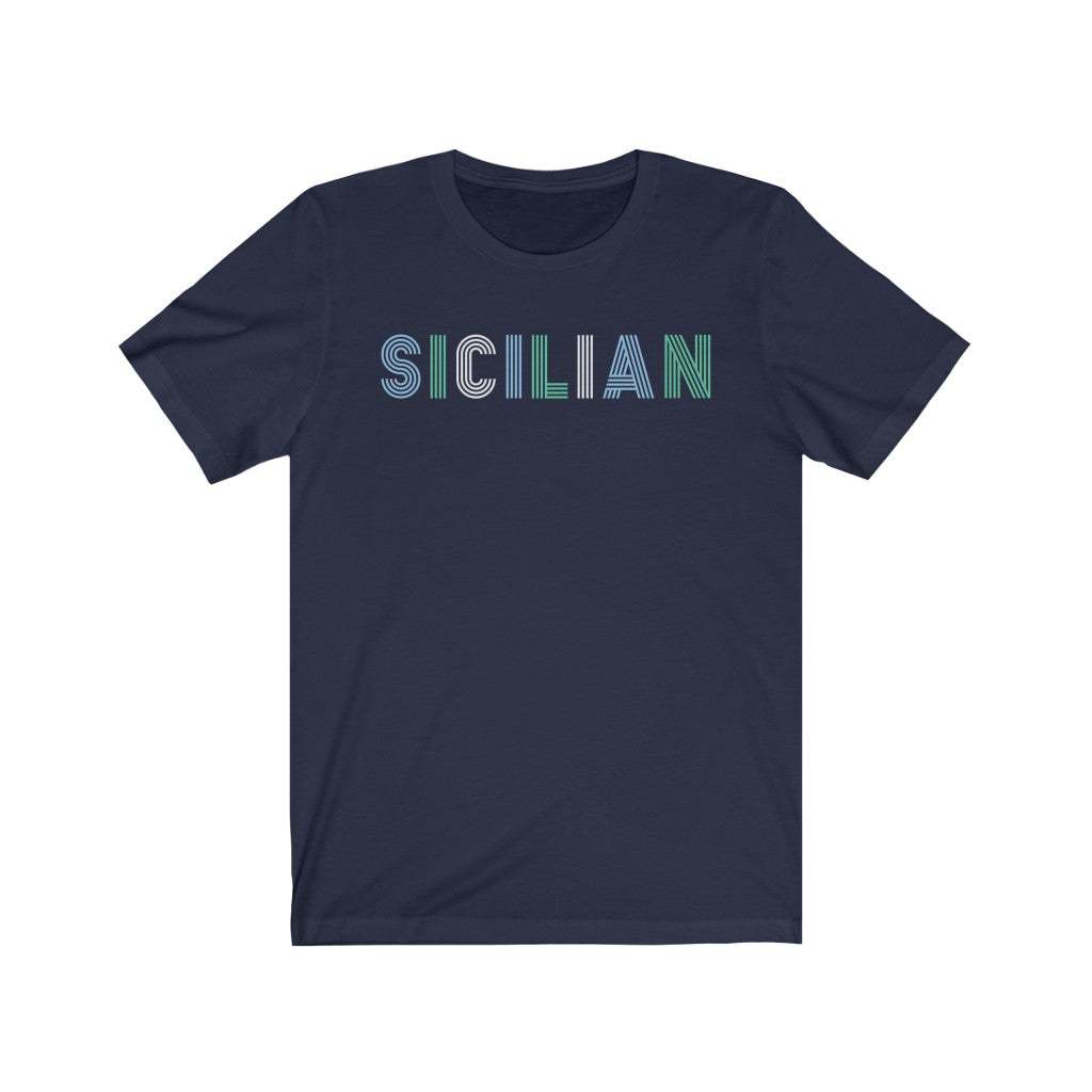 Sicilian Italian Heritage T-shirt | Sicily World Travel Gift | Unisex Jersey T-shirt