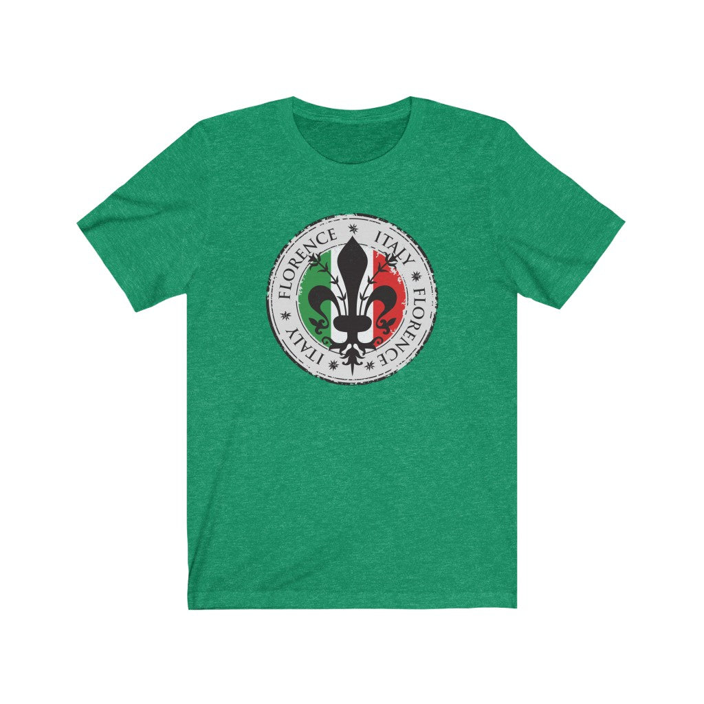 Florence Italy Fleur de Lis Shirt | Italian Flag Italy Travel Shirt | Unisex Jersey T-shirt