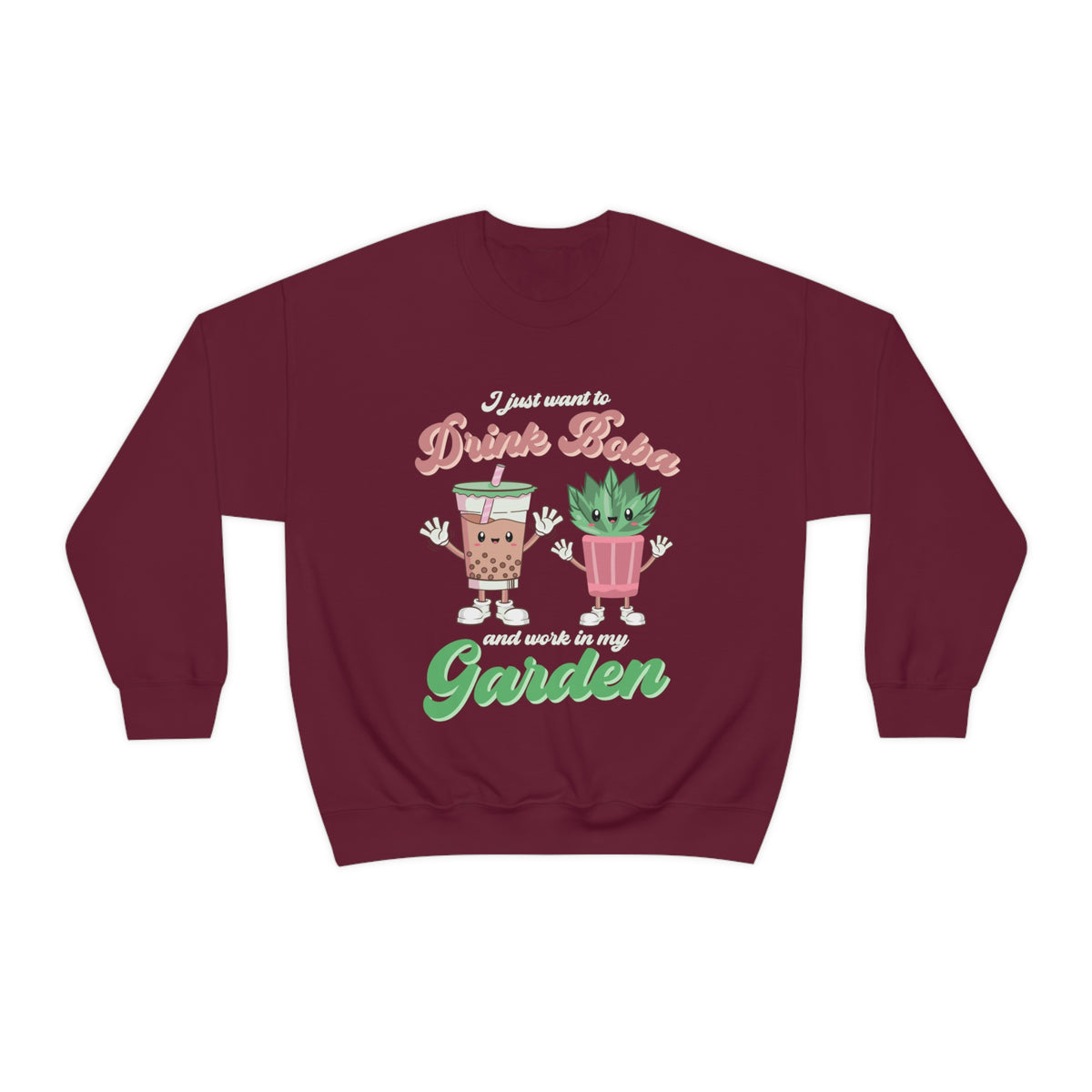 Bubble Tea Shirt | Boba Tea Retro Shirt | Plant Mom Shirt | Garden Gift | Unisex Crewneck Sweatshirt