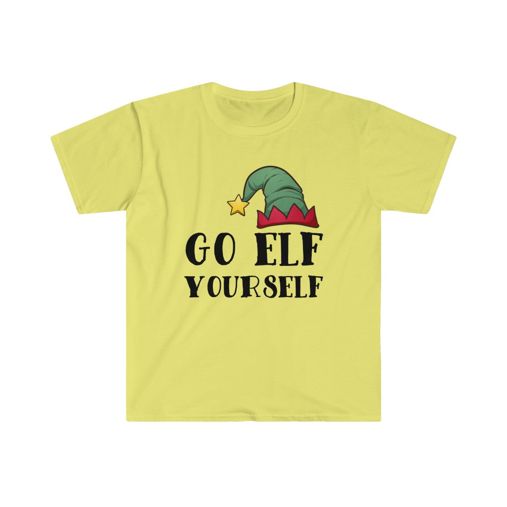 Go Elf Yourself Funny Christmas Elf Shirt | Mature Christmas Gift | Unisex Soft Style T-Shirt