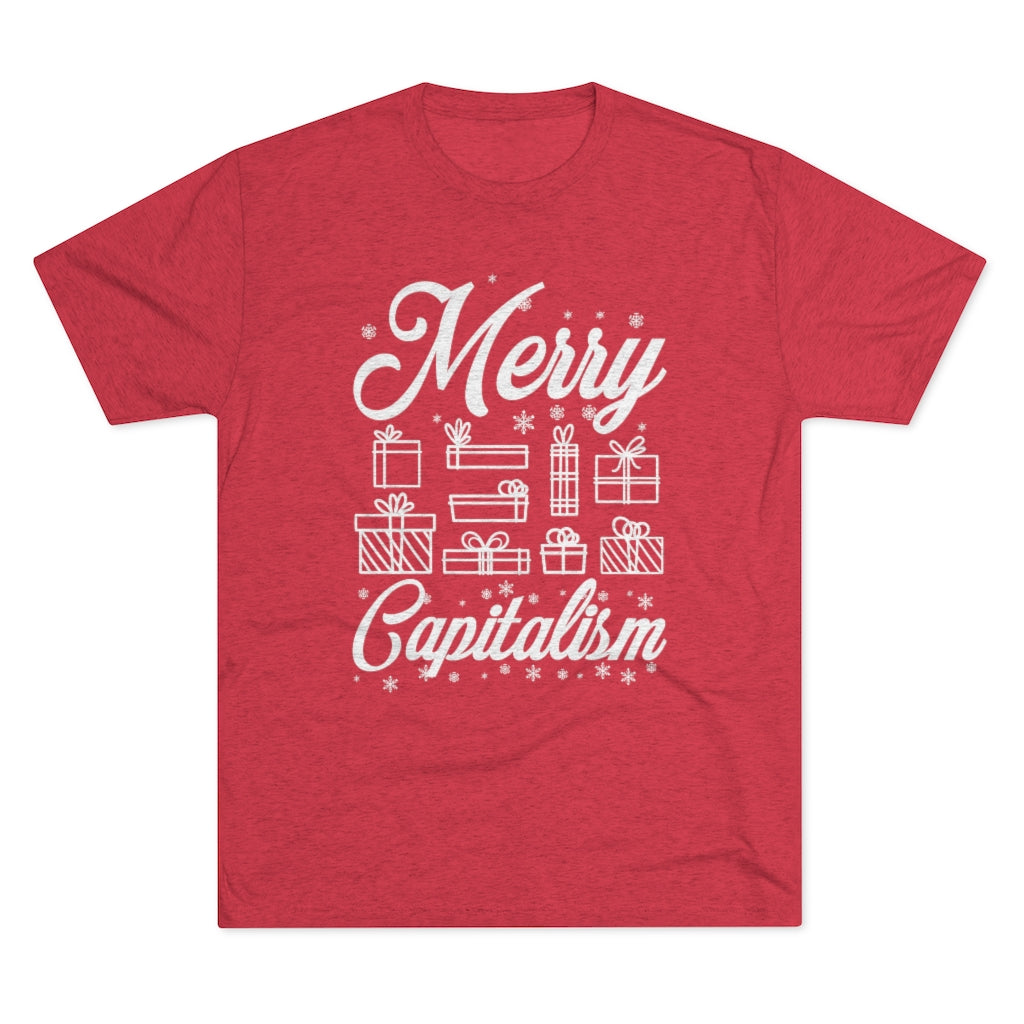 Merry Capitalism Funny Christmas Shirt | Anti Christmas Gift | Men's  Tri-blend T-shirt