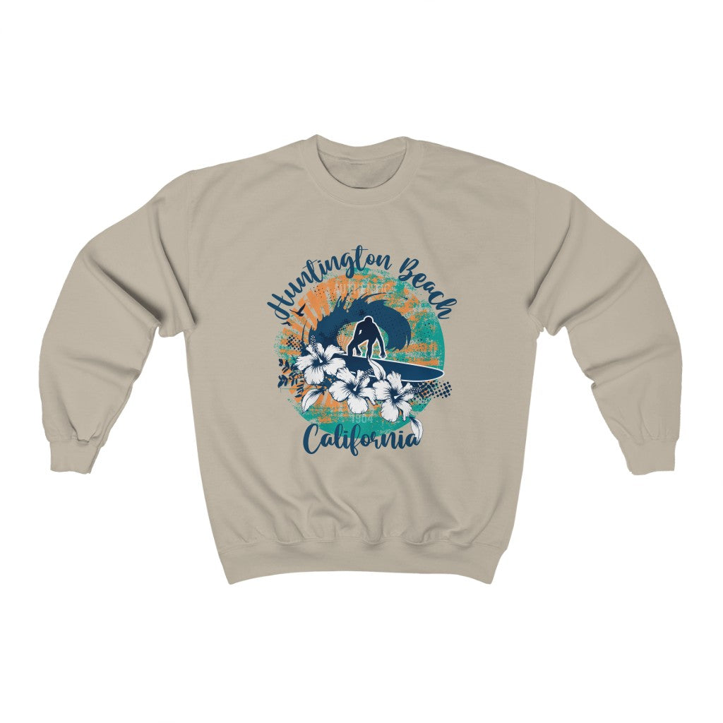 Huntington Beach Beach Bum Surfer Shirt | Beach Gift | Unisex Crewneck Sweatshirt